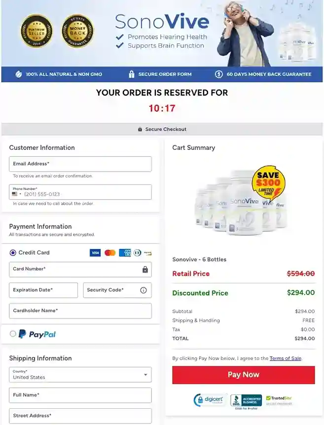 SonoVive Order Page